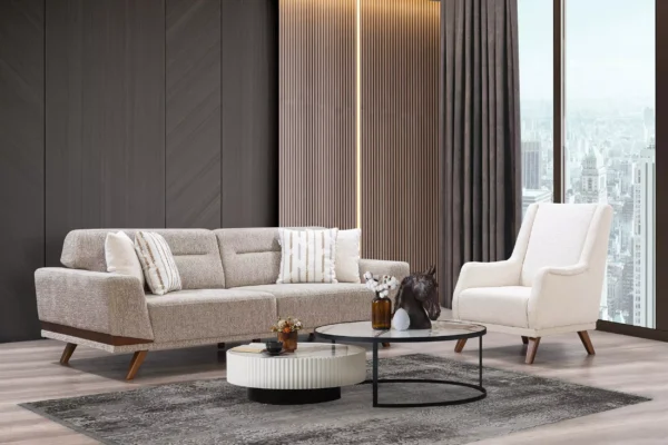 Ensemble de canapé beige COMO
