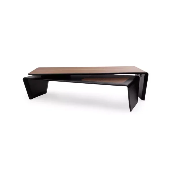 Table basse en bois et noir VEGA