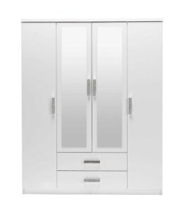 Armoire 4 portes PALMA couleur blanc
