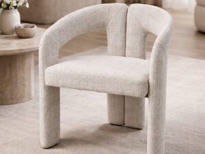 Chaise ONIX tissu chenille couleur taupe image avant