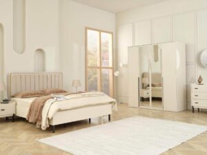 Chambre à coucher complète, lit, chevets,commodes, armoire