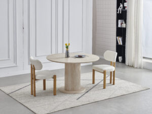 Table a manger effet travertin AXEL